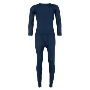 Knocker Mens Thermal Waffle KnitSet  Long Sleeve Top and Bottom  Navy Size L